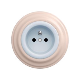 Reblig - priză retro pentru uz casnic cu ramă 230V albastru/roz prăfuit
