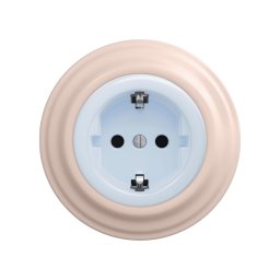 Reblig - Priză retro de uz casnic cu ramă SCHUKO 230V/16A albastru/roz vintage