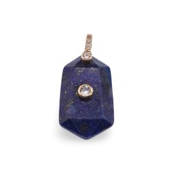 Pandantiv Lapis lazuli fatetat cu elemente aurii si zirconiu, 24mm