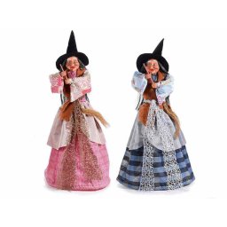 Set 2 figurine Halloween Vrajitoare Befana polirasina textil multicolor Ø37x79H