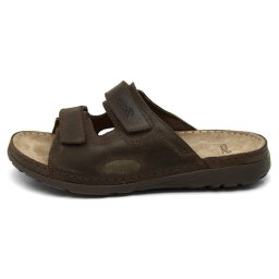 Papuci barbati, Batz, Mike-Maro, casual, piele naturala, ortopedici, cu talpa groasa, maro (Marime: 43)