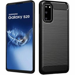 Husa OEM Carbon Neagra pentru Samsung Galaxy S20 5G G981 / S20 G980