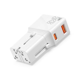 Incarcator Mobile Origin Travel, EU/US/UK/AU, 25W, USB/USB-C, Alb