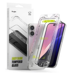 Folie protectie Ringke Sticla Securizata Full Glue Set 2 bucati Neagra Easy Slide pentru Apple iPhone 16 / 15