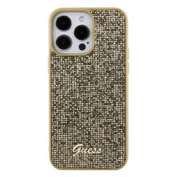 Husa Guess Apple iPhone 15 Pro Max Disco Metal Script Auriu