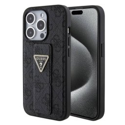 Husa Guess Apple iPhone 15 Pro Max Grip Stand 4G Triangle Strass Negru