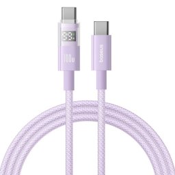 Cablu Date si Incarcare Baseus USB-C - USB-C Display 2 100W 2m Mov