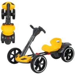 Kart Electric Pliabil Pentru Copii, 12V, Bluetooth, 3-7 Ani, Galben