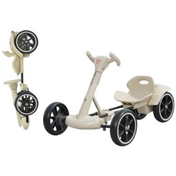 Kart Electric Pliabil Pentru Copii, 12V, Bluetooth, 3-7 Ani, Crem