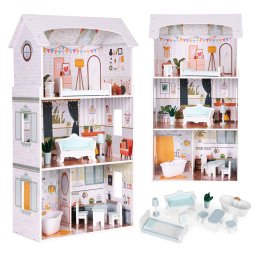 Casa de papusi Homelux Alice cu 3 etaje, 4 camere si 9 piese mobilier
