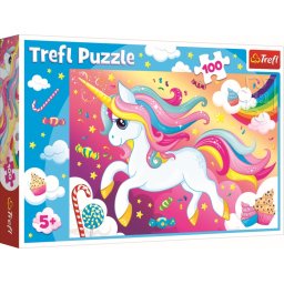 Puzzle Trefl 100 piese Frumosul Unicorn pentru copii 5+