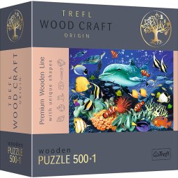 Puzzle din lemn Trefl Viata marina, 500+1 piese, forme unice