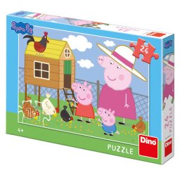 Puzzle Peppa Pig Puisorii, 24 piese, carton rezistent, 4 ani+