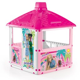 Casuta pentru copii Barbie din plastic, interior-exterior, 135x104x104 cm