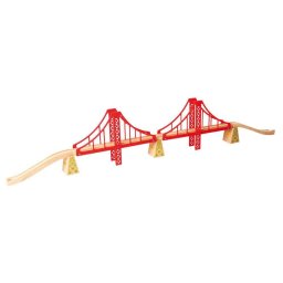 Pod dublu suspendat din lemn pentru trenulete, BigJigs Toys
