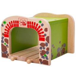 Tunel dublu din lemn pentru trenulete, compatibil cu seturi feroviare