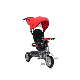Tricicleta pentru copii Moni Flexy Plus rosu cu copertina si maner parental