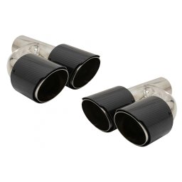 Set ornamente evacuare din carbon lucios 6.3 cm, inox 304