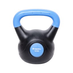 Gantera kettlebell inSPORTline Vin-Bell Dark 12 kg, negru/albastru