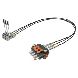 Distribuitor hidraulic cu 3 manete, cablu 2 m, 250 bar, 80L/min Breckner