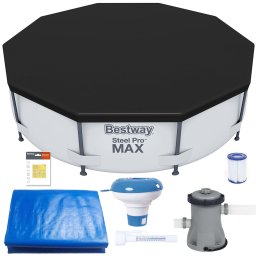 Piscina supraterana Bestway Steel Pro MAX 305x76 cm, cu accesorii complete