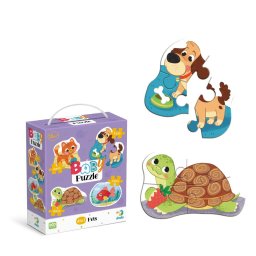 Puzzle 4 in 1 cu animale de companie pentru copii 18 luni+