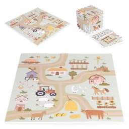 Covor de joaca puzzle din spuma EVA pentru copii Farm, 21 piese, 90,5x90,5 cm