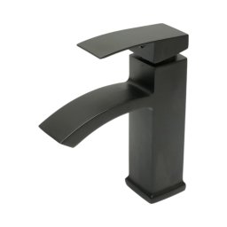 Baterie pentru lavoar tip cascada, negru mat, monocomanda, Breckner Germany