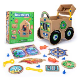 Set de creatie Boxineers pentru copii - Vehicule din carton reutilizabile