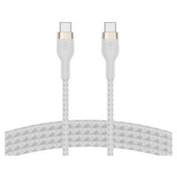 Cablu Date Belkin BOOST CHARGEâ¢ USB-C - USB-C 2.0 Silicon 2m Braided Alb