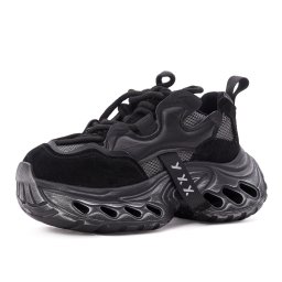 Pantofi dama sport din piele mix, Gryxx 1SW90005A 01-Z, negru