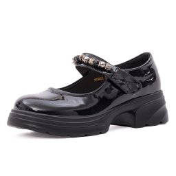 Pantofi dama eleganti din piele naturala lacuita, PASS Collection 1MA90003A 01-L, negru