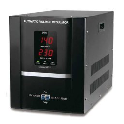Stabilizator de Tensiune Automat WELL Constant 3000VA / 1800W cu Servomotor Negru