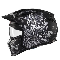 Casca MT Streetfighter SV S B2 Hellish negru mat (ochelari soare integrati) - masca (protectie) barbie si cozoroc detasabile - omologare noua ECE 22.06