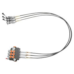 Distribuitor hidraulic cu 3 manete, cablu 2,5 m, 250 bar, 80L/min Breckner