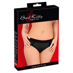 Bad Kitty Chiloți Strap-On din Microfibră cu Inel Integrat pentru Dildo, Negru - Negru , M
