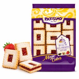 Fursecuri Căpșunici PATISIMO Magic Cakes cu Umplutură de Căpșuni, Caserolă 350g