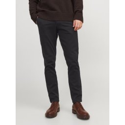 Jack & Jones Pantaloni chino barbati, Dave, croiala Slim fit, Negru (SELECTATI MARIMEA: 28, SELECTATI LUNGIMEA: 30)