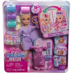 Mattel Barbie Dream Besties JGG38 – Papusa „Malibu” Fashion cu Par Stilizat