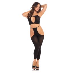 Set Lenjerie Pink Lipstick Road Trip 2 Piese cu Hotpant, negru, S-L