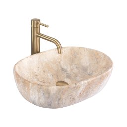REA-U3000 - Lavoar pentru blat AMELIA 34,5x48 cm ceramică/bej/imitație de piatră