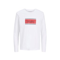 JACK & JONES Bluză Jjbuster Neck Bts 12298620 11-0601 TCX bright white