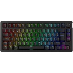 Tastatura gaming wireless mecanica HyperX Alloy Rise 75, switch-uri HX Red – Linear, Dual mode 2,4GHz si Bluetooth, Hot-Swappable, format 75%, pana la 80 de ore autonomie cu backlighting, PC/console