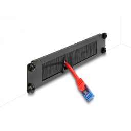 Panou cu perii pentru cabinet 10" 1U Negru, Delock 66287