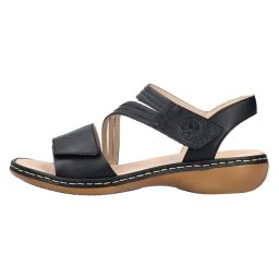 Sandale dama, negru, casual, piele naturala, cu talpa joasa, Rieker 65964-00-Negru (Marime: 38)