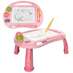 Tabla Creativa Magnetica 2 in 1 cu Masuta de Activitati si Desen, roz