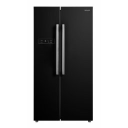 Aparate Frigorifice Combina Side by Side Heinner HSBS-M548NFINVBKE++, 548 l, Clasa E, No frost, Compresor Inverter, Display pe usa, Functii: vacanta, racire/congelare rapida, blocare acces copii, alarma usa deschisa, Recipient cuburi de gheata rotativ, H