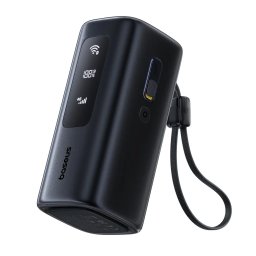 Baterie externa cu Router 4G MiFi cu Router 4G MiFi EnerGeek GX11 20.000 mAh 67W 2xUSB-C 1xUSB-A Functie hotspot Wi-Fi Negru