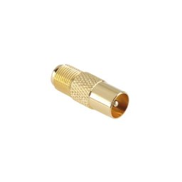 Adaptor F mama la TV tata, conector placat cu aur pentru cablu coaxial