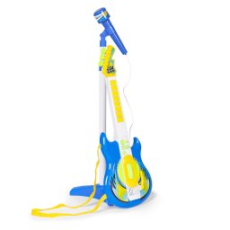 Set chitara electrica pentru copii Homelux cu microfon pe suport, conectare MP3, albastru